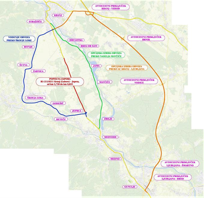 Potek obvoza | Foto: Direkcija RS za infrastrukturo