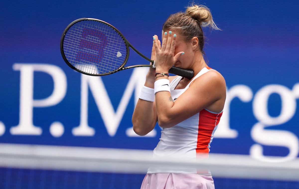 Arina Sabalenka | Arina Sabalenka je v četrtfinalu OP ZDA izločila Čehinjo Karolino Pliškovo. | Foto Reuters