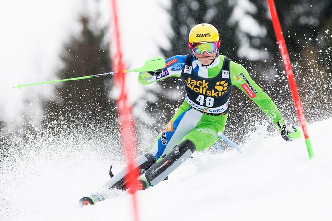 Štefan Hadalin je z 22. mestom osvojil prve točke za svetovni pokal v Kranjski Gori. | Foto: Urban Urbanc/Sportida