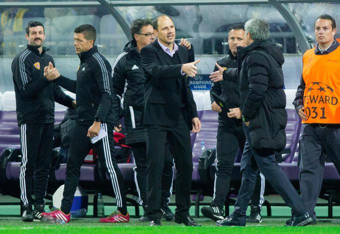 Jose Mourinho je v sezoni 2014/15 s Chelseajem v Londonu visoko premagal Maribor (6:0), v Ljudskem vrtu pa se je moral proti izbrancem Anteja Šimundže zadovoljiti le s točko (1:1). | Foto: Vid Ponikvar