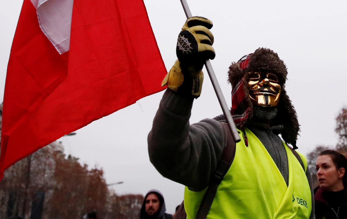 Pariz rumeni jopiči protesti | Demonstracije potekajo po več mestih po državi, vendar pa za zdaj te niso tako množične kot pred tedni. | Foto Reuters