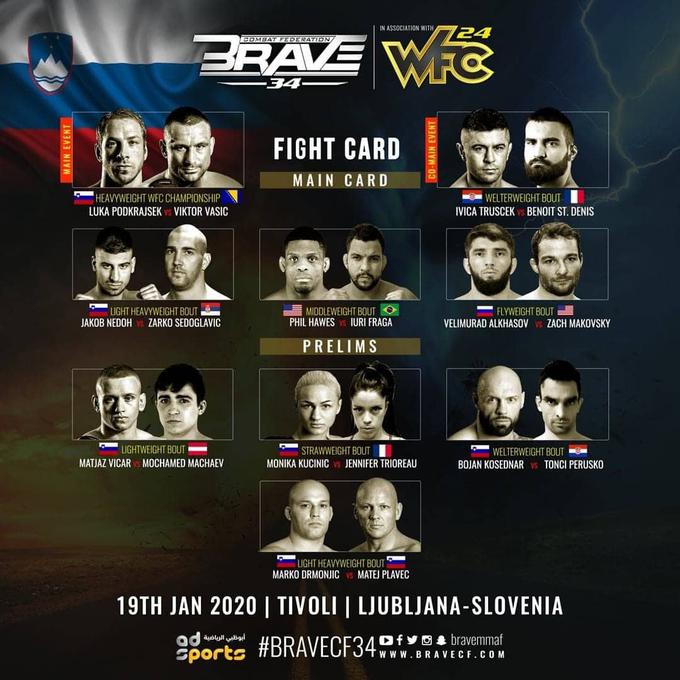 WFC 24 - brave fightcard | Foto: Brave cf