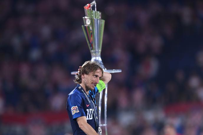 Luka Modrić | Pokal za zmagovalce lige narodov bi bila pika na i sijajni reprezentančni karieri Luke Modrića, a so Hrvati po 11-metrovkah izgubili s Španci. | Foto Guliverimage