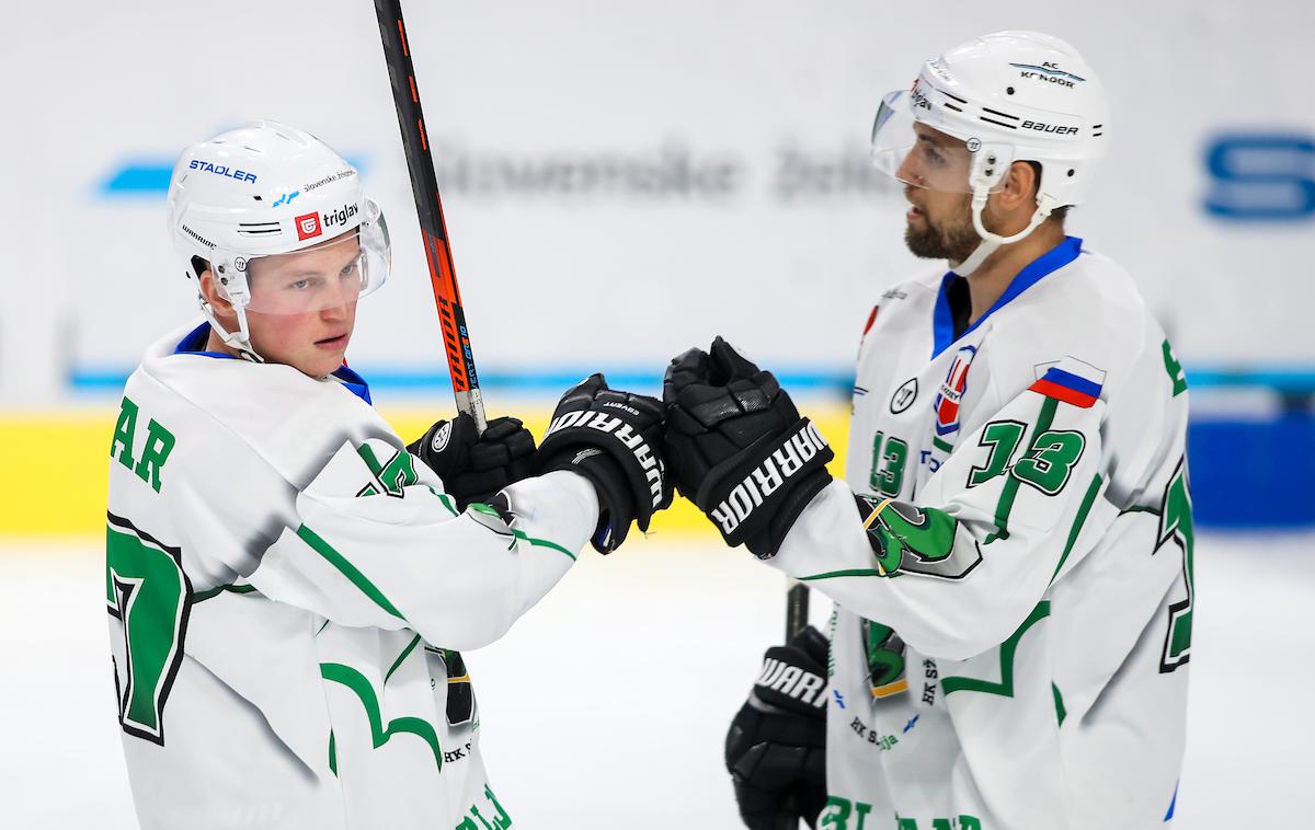 HK Olimpija Steel Wings Linz Miha Logar Žiga Pance | Hokejisti Olimpije so v Kranju prišli do tretje zmage na domačem prvenstvu. | Foto Matic Klanšek Velej/Sportida