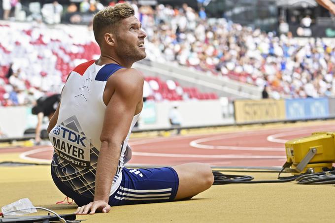 Svetovni prvak v deseteroboju Kevin Mayer je zaradi poškodbe odstopil od tekmovanja že po dveh preizkušnjah. | Foto: Guliverimage