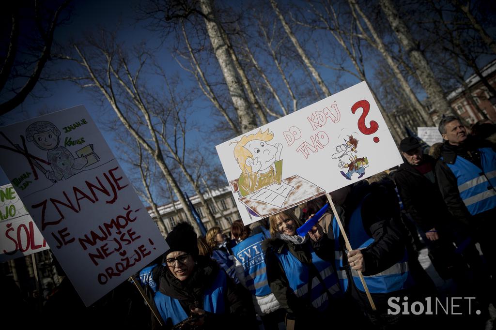 protest stavka Ljubljana Sviz