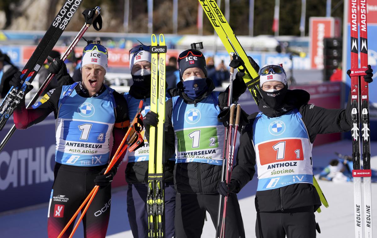 Norveška biatlon | Zmagovalna norveška štafeta. | Foto Guliverimage