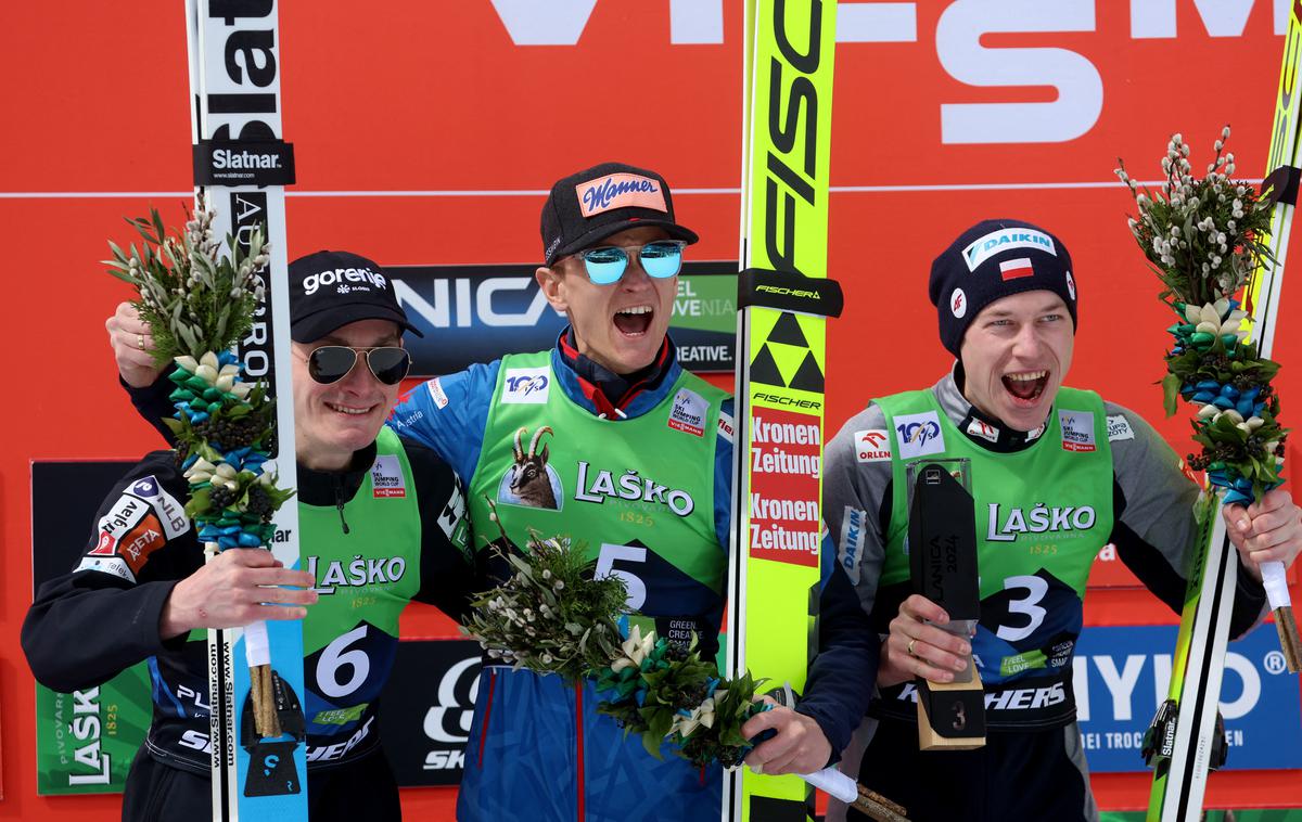 Domen Prevc Planica 2024 | Najboljši trije na nedeljski tekmi | Foto Reuters