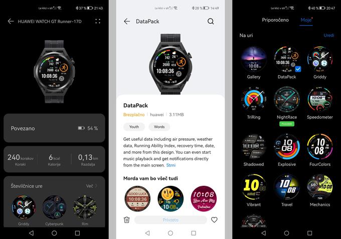 Številčnice za pametno uro Huawei Watch GT Runner | Foto: Srdjan Cvjetović