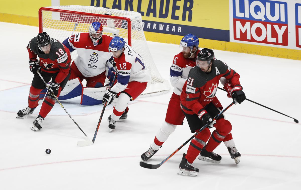 Kanada Češka SP v hokeju 2019 polfinale | Kanadčani so v polfinalu visoko odpravili Čehe. V finalu se bodo srečali s Finci, s katerimi so se že leta 2016, ko so slavili zadnji, 26. naslov svetovnih prvakov. | Foto Reuters