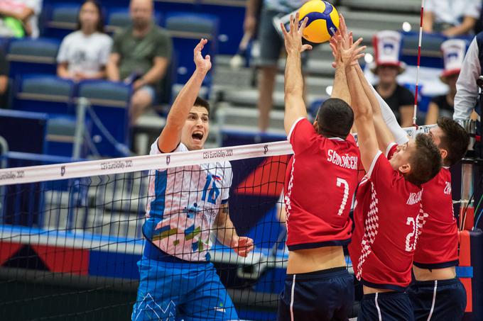 slovenska odbojkarska reprezentanca Hrvaška EP osmina finala | Foto: CEV