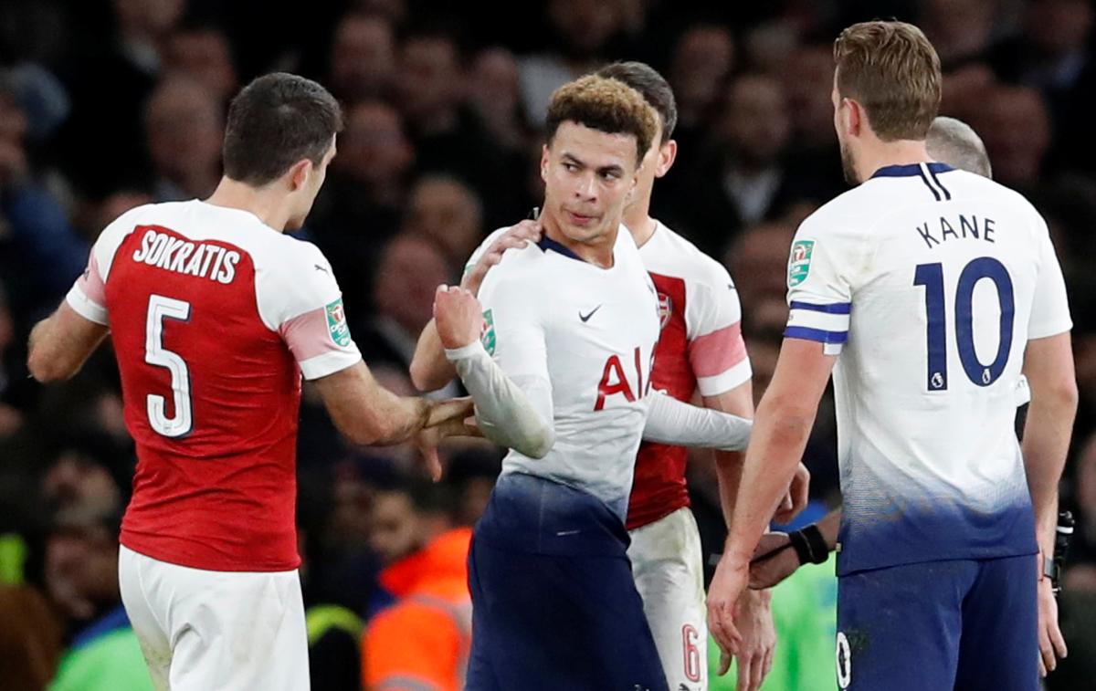 Arsenal Tottenham | Tottenham je v vročem londonskem pokalnem derbiju premagal Arsenal. | Foto Reuters