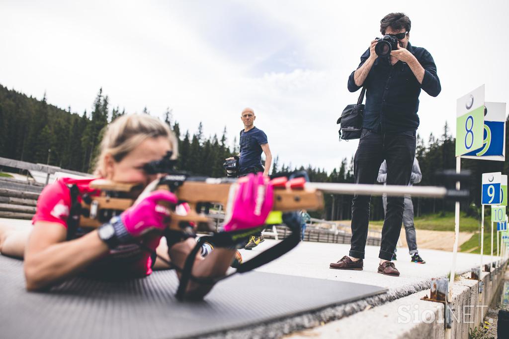 trening biatlon streljanja Anamarija Lampič