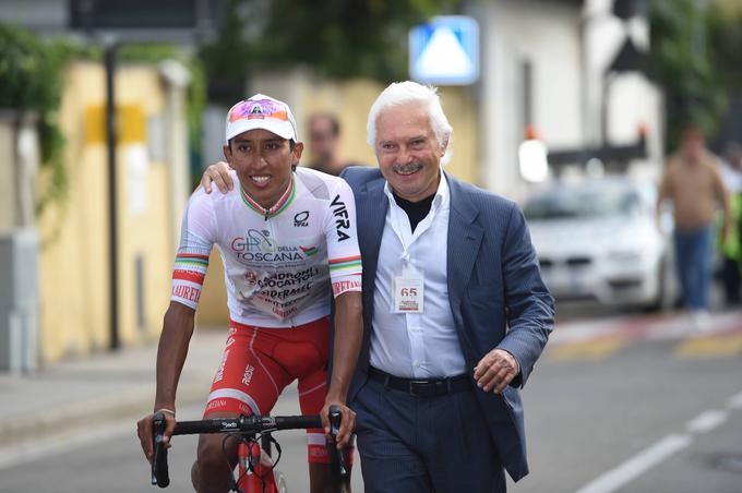 Direktor ekipe Androni Giocattoli - Sidermec Gianni Savio z Eganom Bernalom na Giru Della Toscana leta 2017. | Foto: Guliverimage/Getty Images