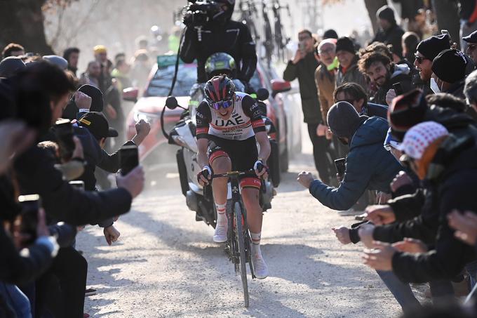 Nora predstava Tadeja Pogačarja na Strade Bianche | Foto: Guliverimage/Vladimir Fedorenko