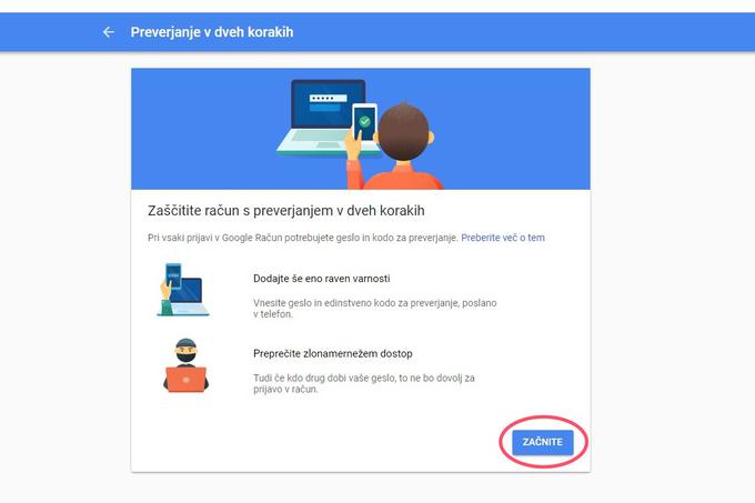 Preverjanje v dveh korakih Google 1 | Foto: Matic Tomšič