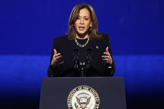 Kamala Harris | Demokratka bi morala rezultate počakati na Univerzi Howard v Washingtonu, a je svojo udeležbo sredi noči odpovedala. | Foto Reuters