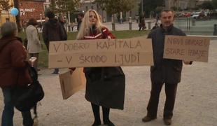 Na protivladnem protestu v Ljubljani peščica protestnikov (video)