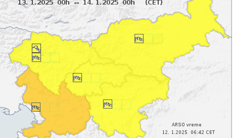 Arso izdal oranžno opozorilo