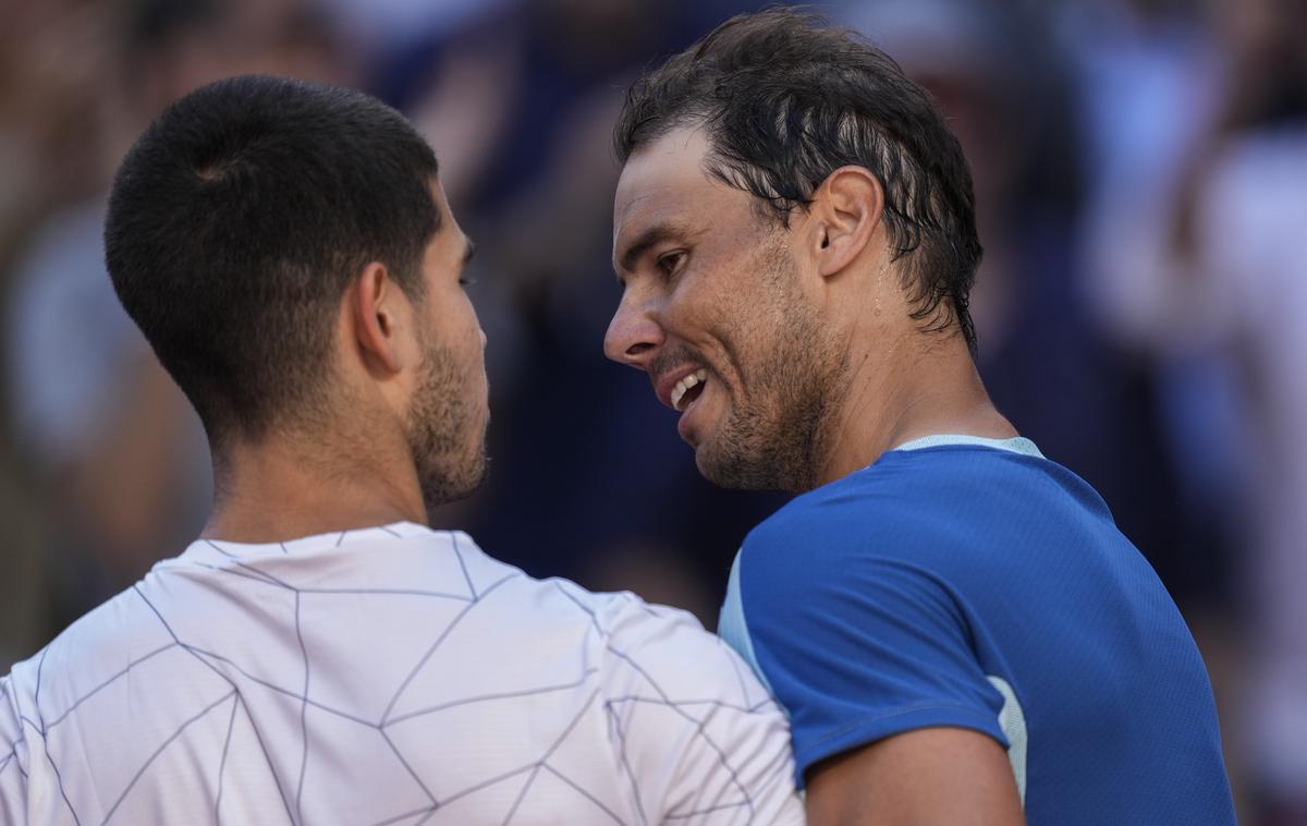 Rafael Nadal Carlos Alcaraz | Španska zvezdnika sta v Las Vegasu uprizorila ekshibicijsko teniško poslastico. | Foto Guliverimage