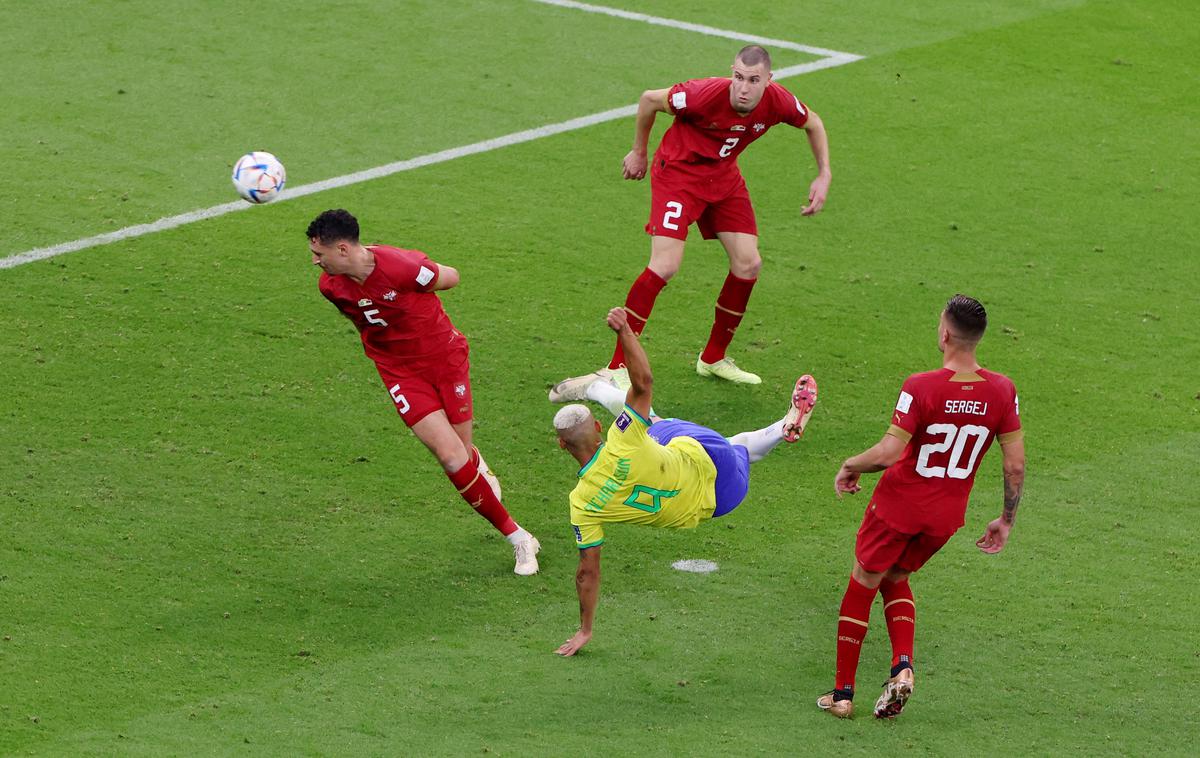 Brazilija - Srbija, Katar 2022 Richarlison | Richarlison je na tekmi skupinskega dela s Srbijo dosegel gol za 2:0. | Foto Reuters