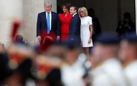 donald trump, melania trump, emmanuel macron, brigitte trogneux