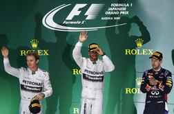 Hamilton zmagovalec okrnjene VN Japonske, Bianchi huje poškodovan