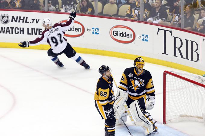 Gabriel Landeskog je bil junak srečanja v Pittsburghu. | Foto: Reuters