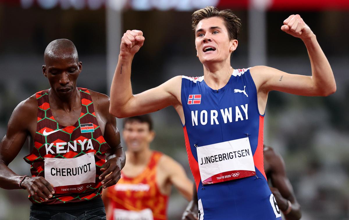 Jakob Ingebrigtsen | Jakob Ingebrigtsen z olimpijskim rekordom do olimpijskega zlata. | Foto Reuters