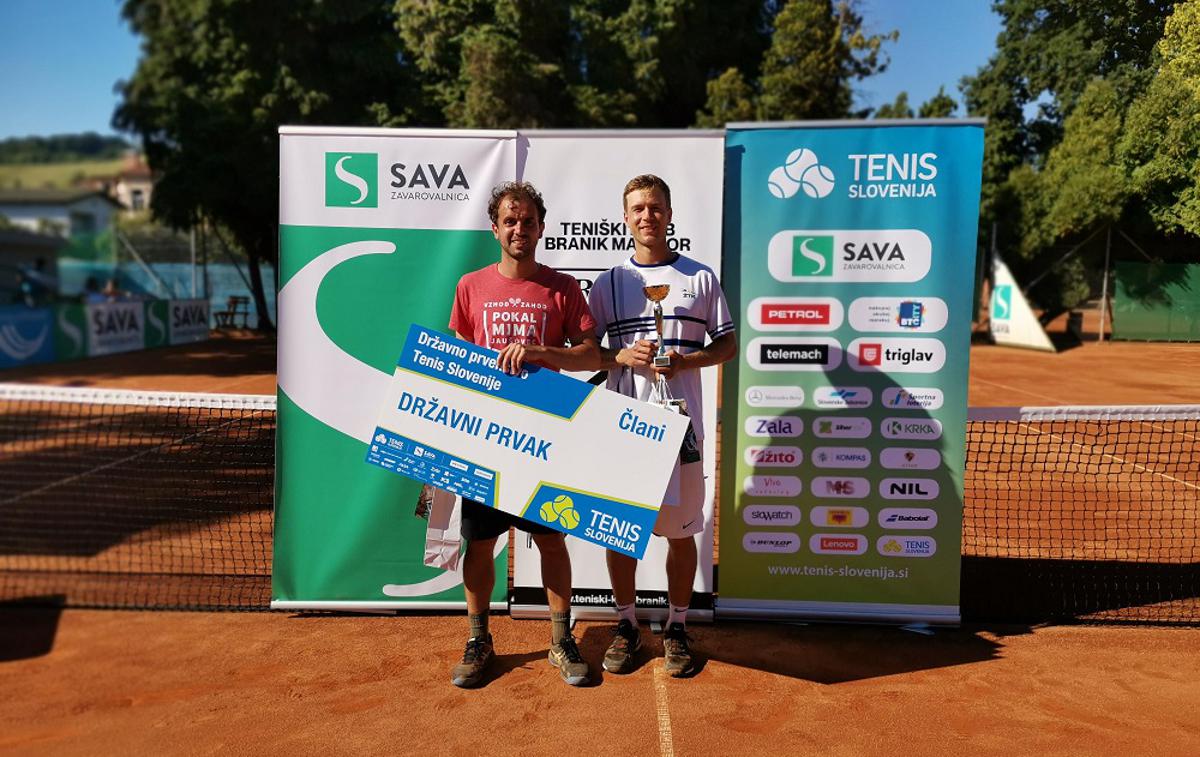 Teniško DP - člani | Nik Razboršek je bil v moškem finalu boljši od Matica Špeca. | Foto Teniška zveza Slovenije