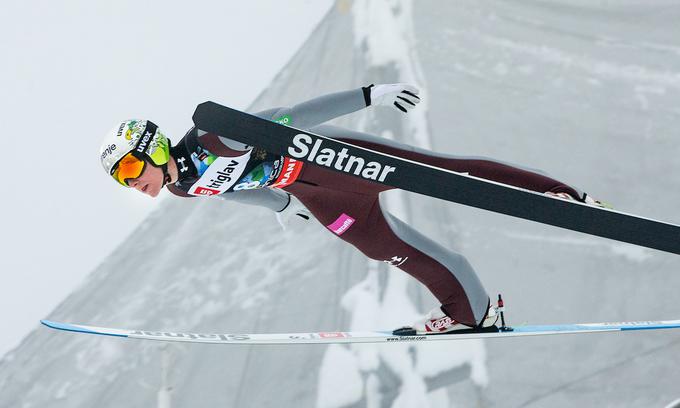 Domen Prevc bo v soboto tvegal. | Foto: Vid Ponikvar