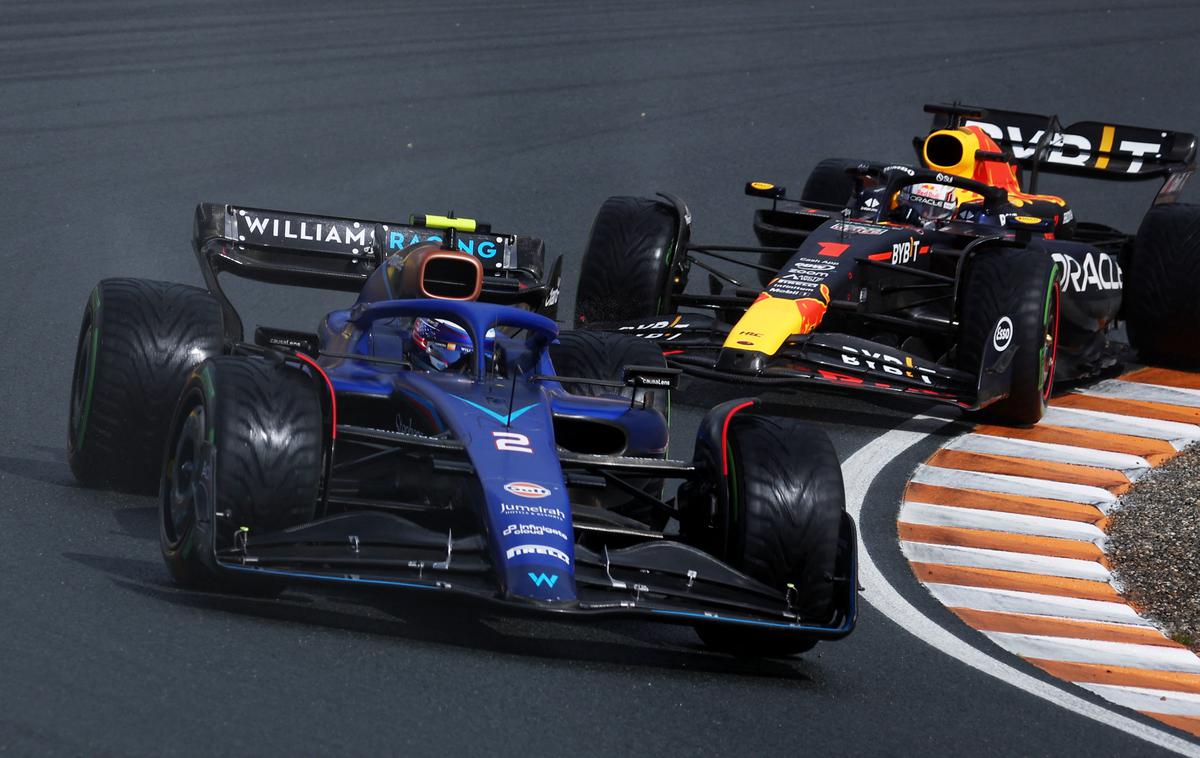 Zandvoort Logan Sargeant Max Verstappen Williams Red Bull | Logan Sargeant je v svoji debitantski sezoni v formuli 1 osvojil eno točko. | Foto Reuters