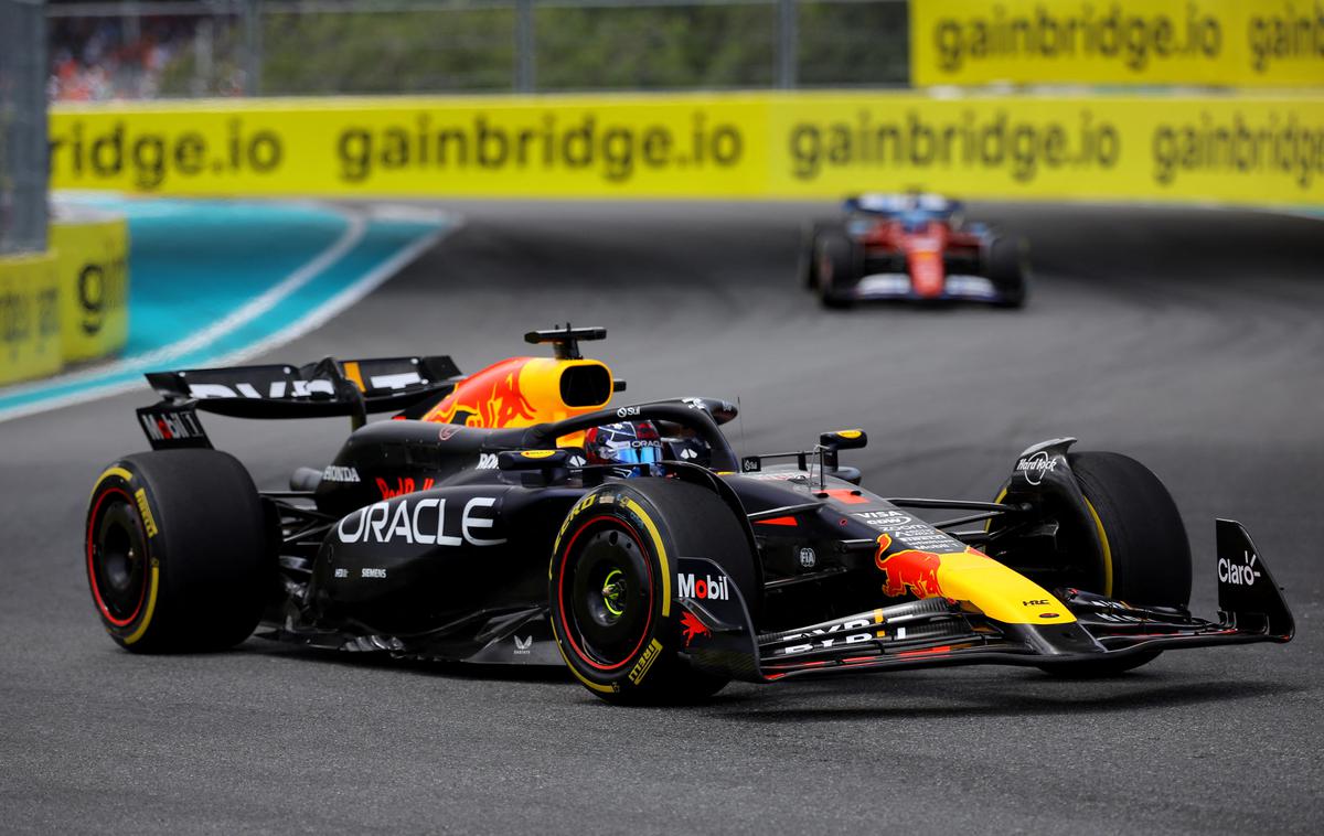 Miami Max Verstappen Red Bull | Max Verstappen prevladuje še naprej, v Miamiju je dobil že kvalifikacije za šprint in šprintersko dirko. | Foto Reuters