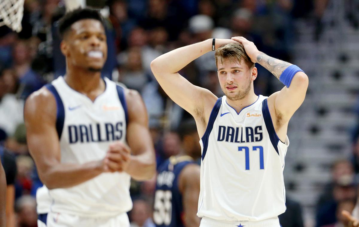 Luka Dončić | Luka Dončić je proti New Orleansu dosegel 34 točk. Zadel je kar sedem trojk. | Foto Reuters