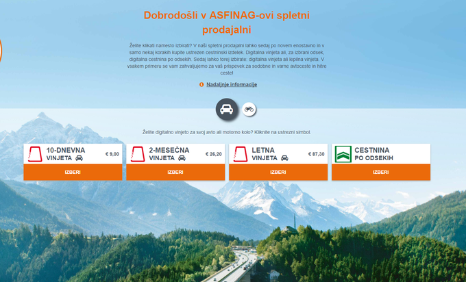 Kljub uvedbi digitalnih vinjet Avstrija za zdaj ne načrtuje ukinitve klasičnih. | Foto: shop.asfinag.at