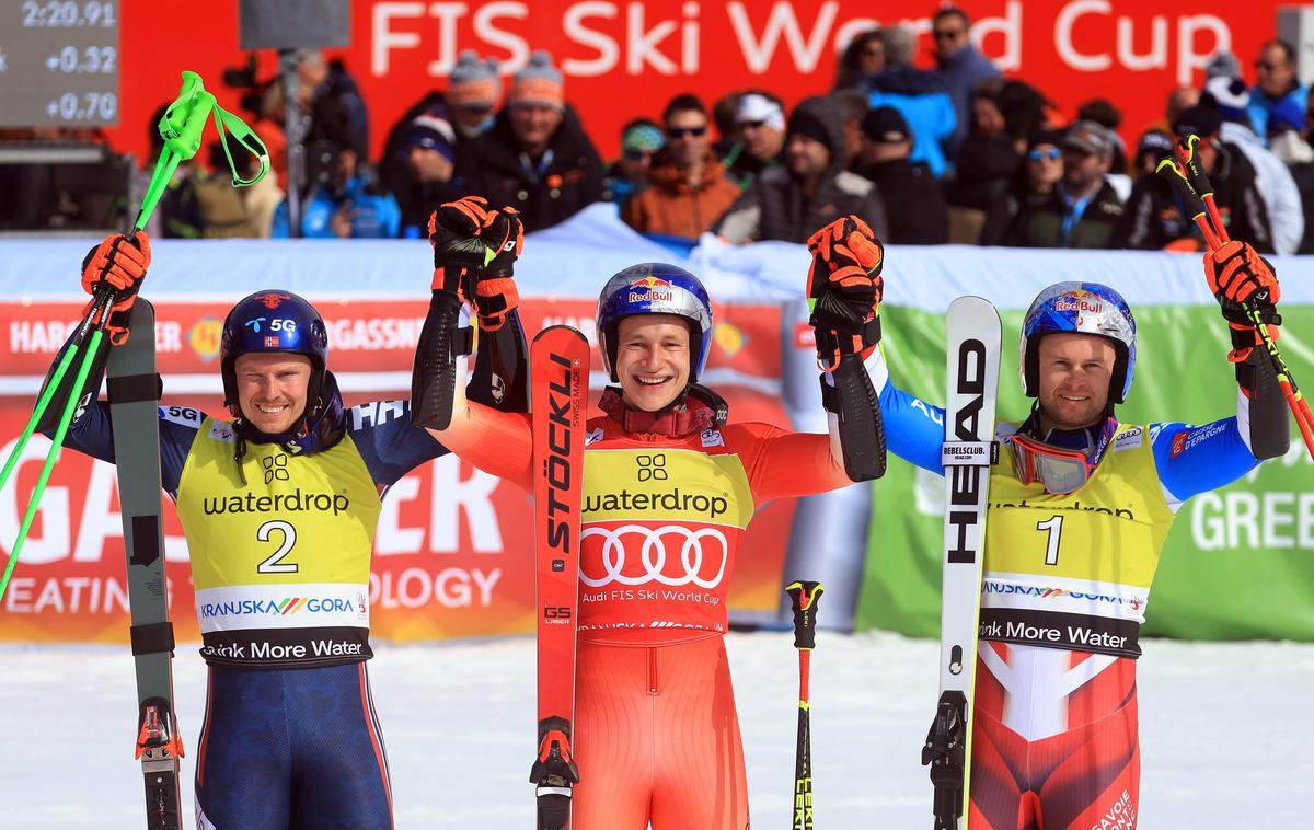 Marco Odermatt | Najboljši trije ta konec tedna: prvi Odermatt, drugi Kristoffersen in tretji Pinturault. | Foto Reuters