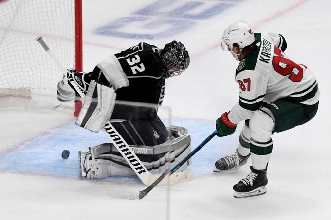 Kirill Kaprizov je blestel ob debiju v ligi NHL. Takole je v podaljšku odločil zmagovalca. | Foto: Guliverimage/Vladimir Fedorenko