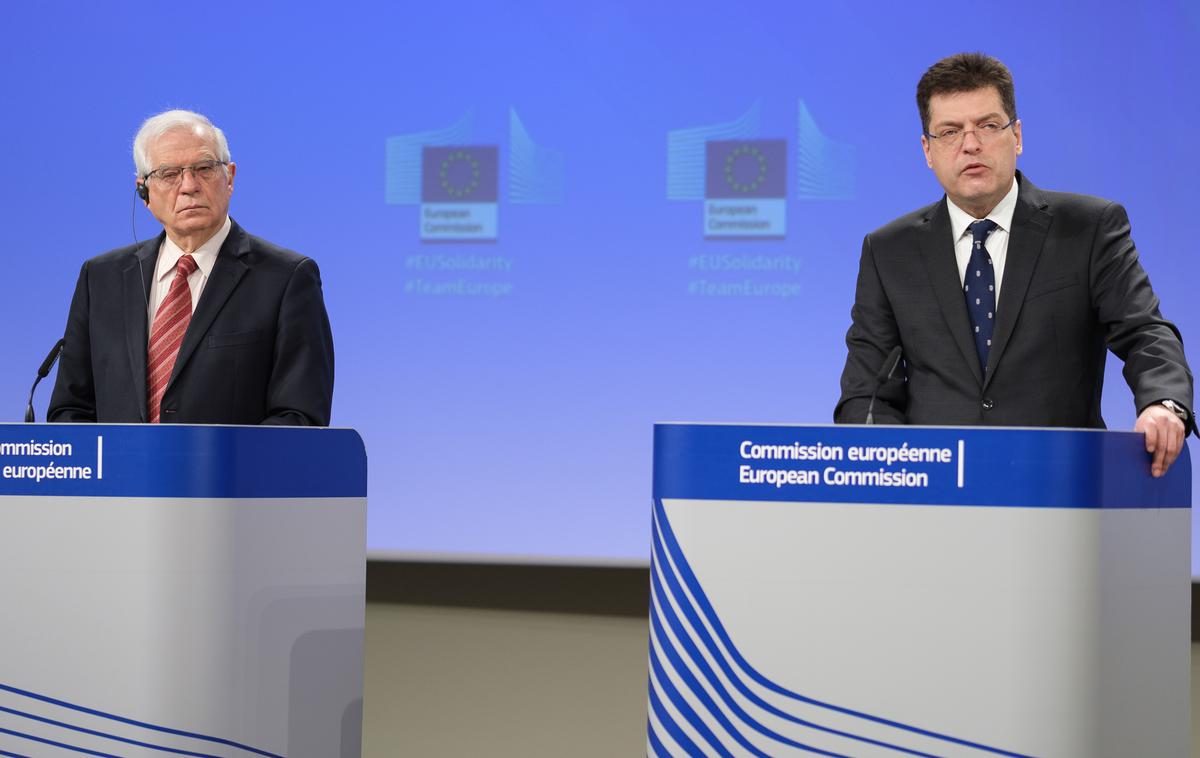 Janez Lenarčič Josep Borrell | Borrell in Lenarčič sta poudarila, da nezadostne količine pomoči za prebivalce Gaze pomenijo smrtno obsodbo.  | Foto Reuters