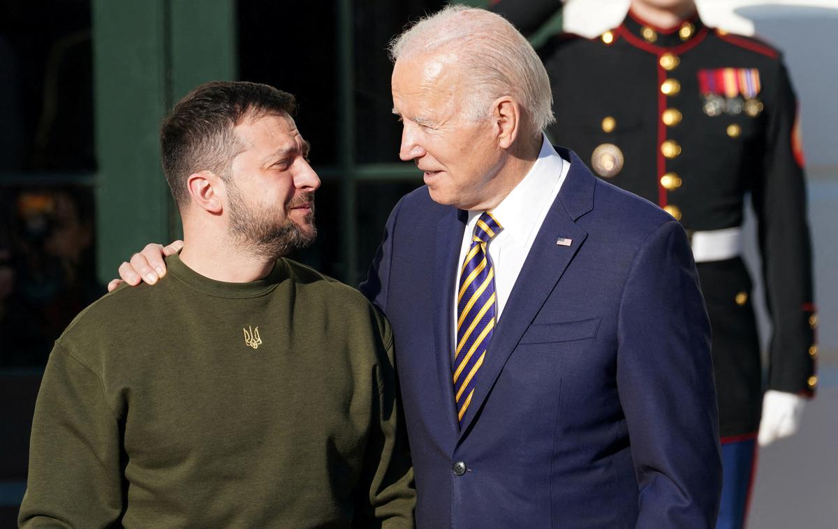 Joe Biden | Putin je ob napovedi tokratnega srečanja Bidna in Zelenskega nemudoma odreagiral. V sredo je zarožljal z jedrskim orožjem na posvetu o spremembi ruske jedrske doktrine, potem ko je spregovoril o novih virih vojaških groženj in tveganj za Rusijo.  | Foto Reuters