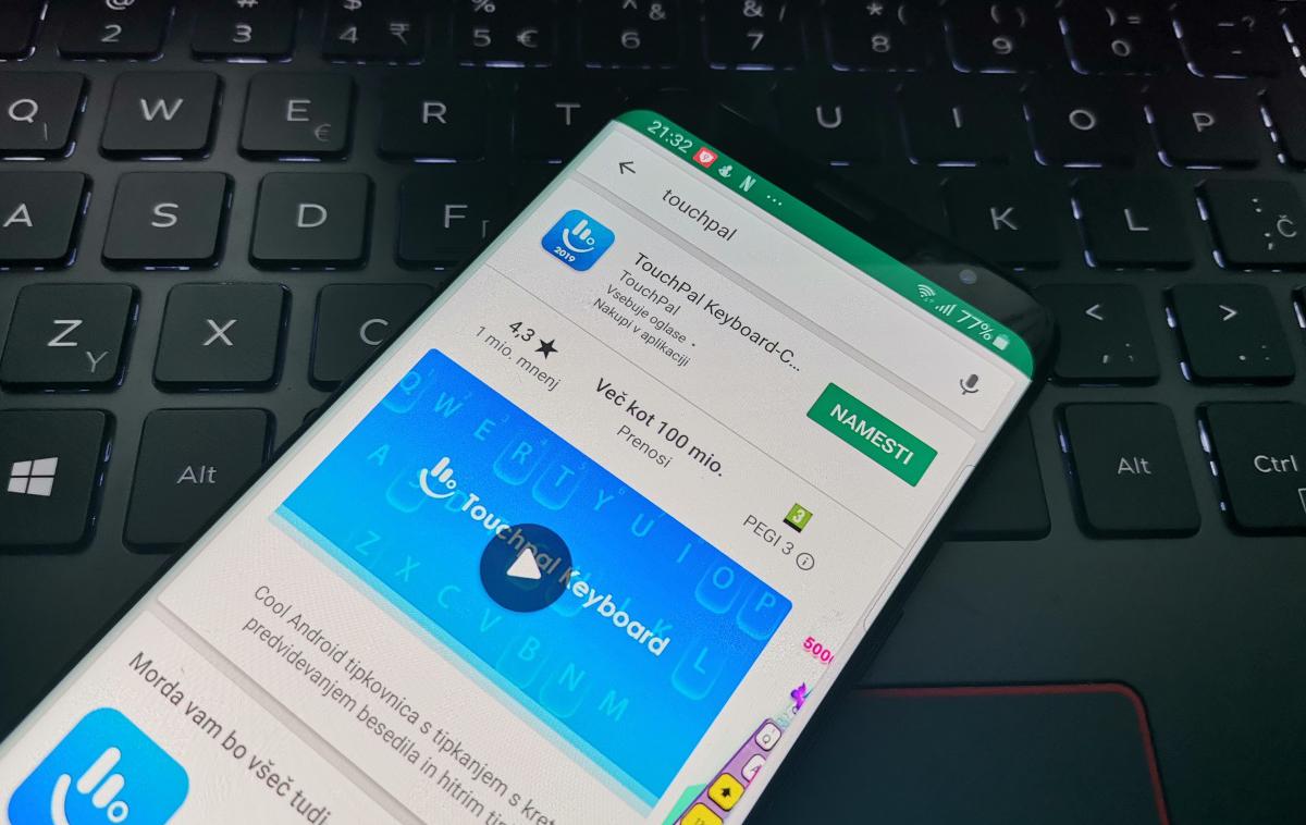 Aplikacije, aplikacija | TouchPal je najbolj znana aplikacija razvijalca CooTek. Ni bila sicer edina, ki je mnogo uporabnikom v zadnjih mesecih upočasnjevala pametni telefon - to jih je počelo še več kot 230. | Foto Matic Tomšič