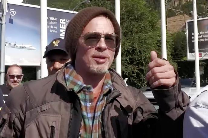 Brad Pitt Otzi | Brad Pitt na letališču v Bolzanu | Foto Profimedia