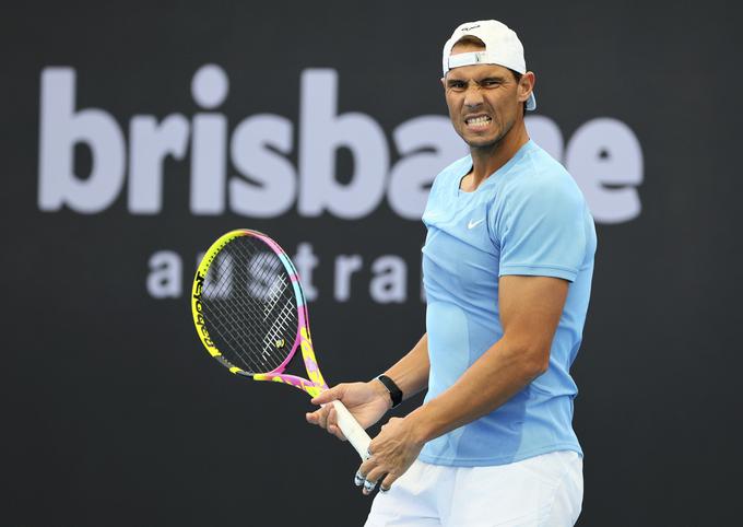 Rafael Nadal na treningu v Brisbanu. | Foto: Guliverimage