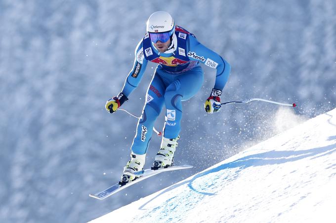 Jansrudu se kljub današnjemu nastopu, s katerim ne bo posegel po vrhu, nasmiha mali kristalni globus. | Foto: Guliverimage/Getty Images