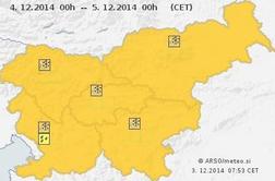 Oranžni alarm: v četrtek možnost poledice in žleda (video)
