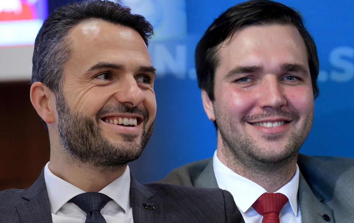 Matej Tonin, Marko Balažic | Predsednik SLS je dejal, da bi bila za celotno Slovenijo dobrodošla širša koalicija.  | Foto STA