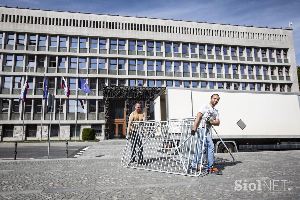 Priprave na shod kolesarjev v Ljubljani.