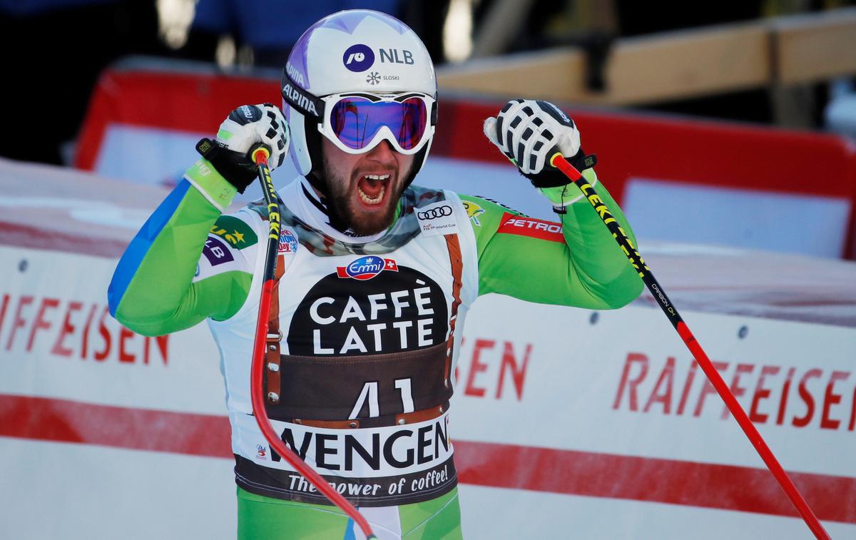 Martin Čater Wengen | Martin Čater se v Wengnu očitno počuti odlično, že lani je bil na tej klasiki enajsti, danes pa je dosegel svojo najboljšo smukaško uvrstitev v karieri. | Foto Reuters