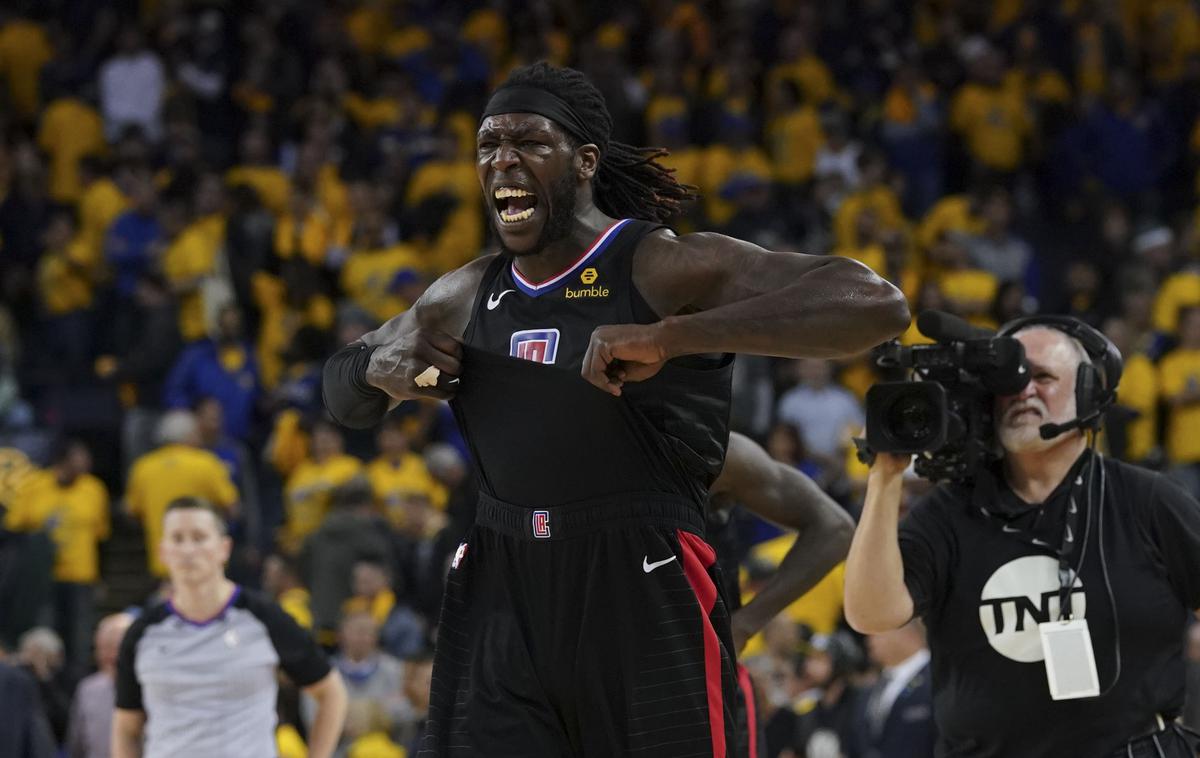 Montrezl Harrell | Veselje centra Los Angeles Clippers Montrezla Harrella po neverjetnem preobratu Los Angeles Clippers v Oaklandu. | Foto Reuters