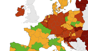 ECDC: Slovenija ostaja temno rdeča