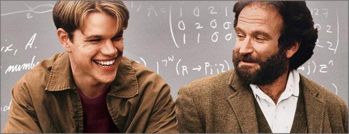 Uporniški mladenič (Matt Damon) dela kot hišnik na slovitem inštitutu MIT, čeprav ima fotografski spomin in je matematični genij. Ko nanj naleti profesor Lambeau (Robin Williams), ga poskuša prepričati, naj neha zapravljati svoj dragoceni dar. Drama Gusa Van Santa je prejela oskarja za izvirni scenarij, Williams pa je domov odnesel kipec za najboljšega stranskega igralca. • Na HBO OD/GO. | Foto: 